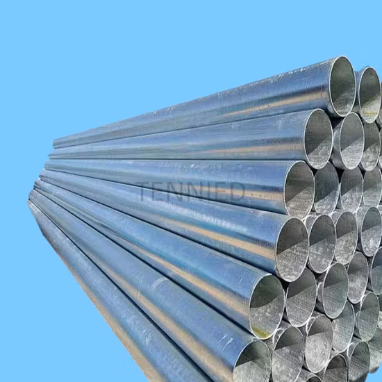 Fabricant chinois 3m 6m plongé à chaud DX51D DX52D DX53D 2 pouces Sch carré en acier galvanisé tuyau rond/prix du tube
