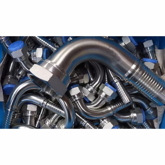 Garnitures métriques de virole d'acier au carbone inoxydable raccord de tuyau en caoutchouc hydraulique